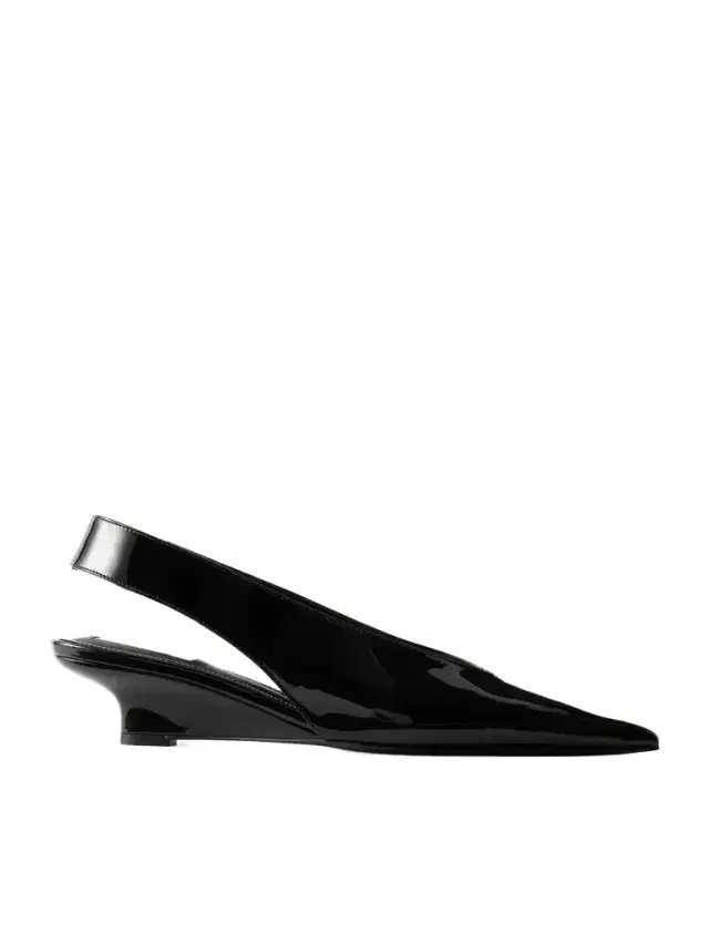 The Wedge Patent-leather Slingback Pumps