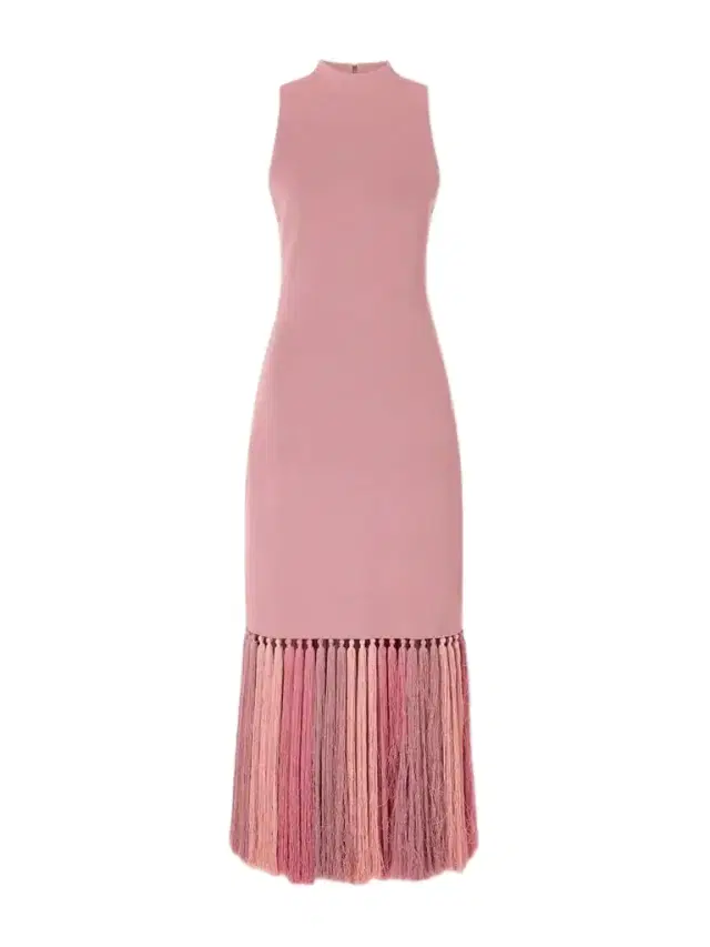 Aje Sofyr Fringe-trimmed Knit Midi Dress