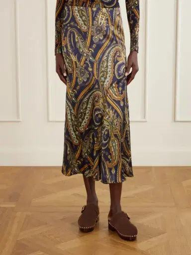 Etro Paisley-print Satin Midi Skirt | Thumbnail 3