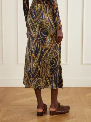 Etro Paisley-print Satin Midi Skirt | Thumbnail 4