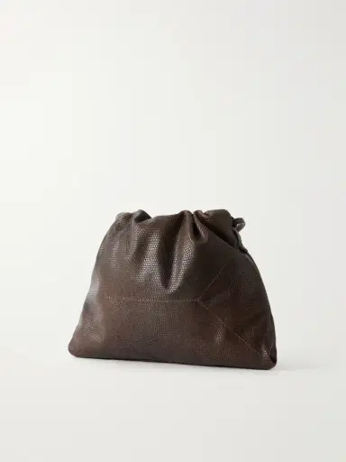 Brunello Cucinelli Monili-embellished Lizard-effect Leather Shoulder Bag | Thumbnail 4 Brunello Cucinelli Monili-embellished Lizard-effect Leather Shoulder Bag | Thumbnail 4