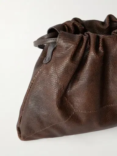 Brunello Cucinelli Monili-embellished Lizard-effect Leather Shoulder Bag | Thumbnail 5 Brunello Cucinelli Monili-embellished Lizard-effect Leather Shoulder Bag | Thumbnail 5