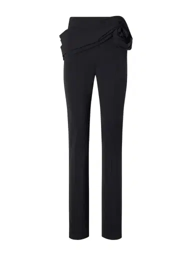Carolina Herrera Gathered Wool-blend Twill Straight-leg Pants | Thumbnail 1 Carolina Herrera Gathered Wool-blend Twill Straight-leg Pants | Thumbnail 1