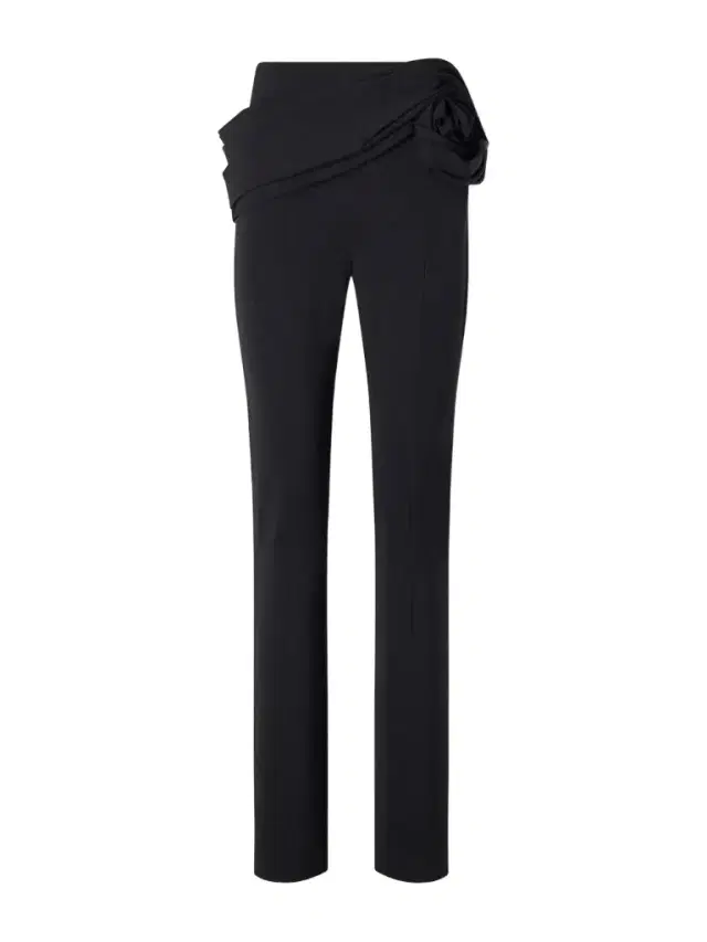 Gathered Wool-blend Twill Straight-leg Pants