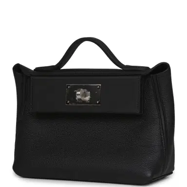 HERMÈS Hermes Mini 24/24 Bag Black Togo, Swift Palladium Hardware | Thumbnail 5 HERMÈS Hermes Mini 24/24 Bag Black Togo, Swift Palladium Hardware | Thumbnail 5