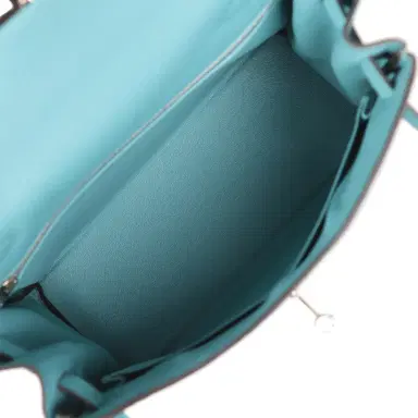 HERMÈS Pre-owned Hermes Kelly Retourne 28 Turquoise Togo Palladium Hardware | Thumbnail 9