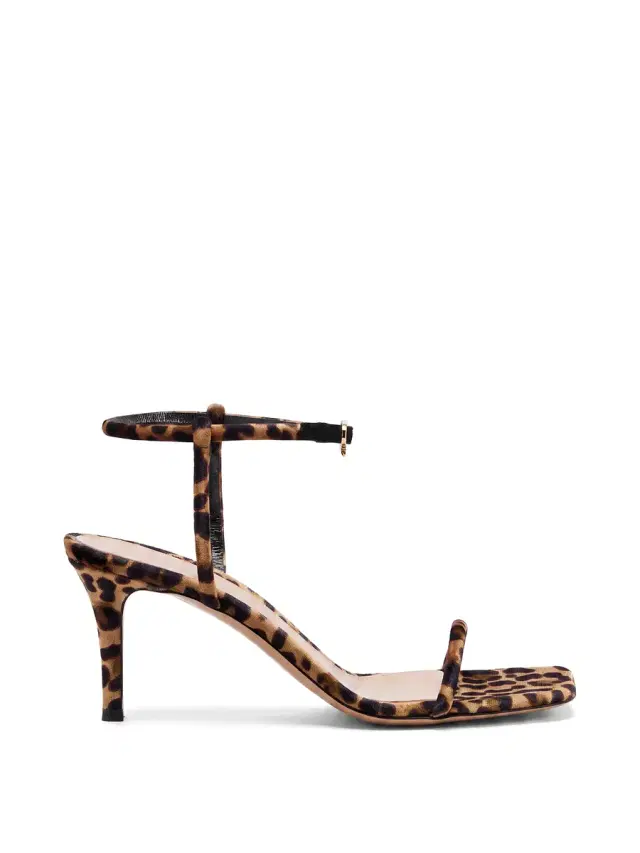 Gianvito Rossi Leopard Print Velvet 70 Sandals
