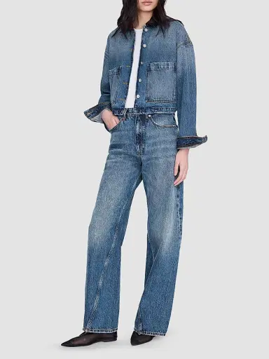ANINE BING Women's Yuma Denim Jacket - Washed Blue | Thumbnail 2