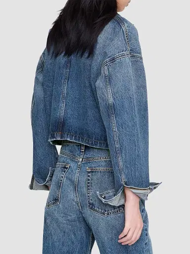 ANINE BING Women's Yuma Denim Jacket - Washed Blue | Thumbnail 3