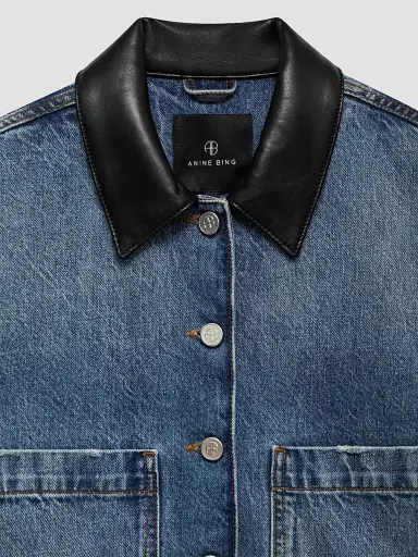 ANINE BING Women's Yuma Denim Jacket - Washed Blue | Thumbnail 5