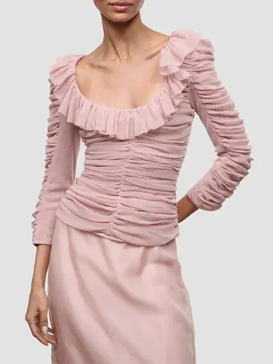 Staud Women's Gretta Ruffled Top | Thumbnail 4 Staud Women's Gretta Ruffled Top | Thumbnail 4
