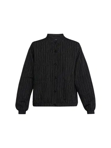 Eileen Fisher Women's Yarn-Dyed Stripe Cotton Jacket - Black White | Thumbnail 1
