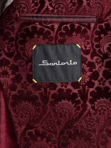 Sartorio Napoli Men's Paisley Velvet Single-Button Dinner Jacket - Burgundy | Thumbnail 6 Sartorio Napoli Men's Paisley Velvet Single-Button Dinner Jacket - Burgundy | Thumbnail 6