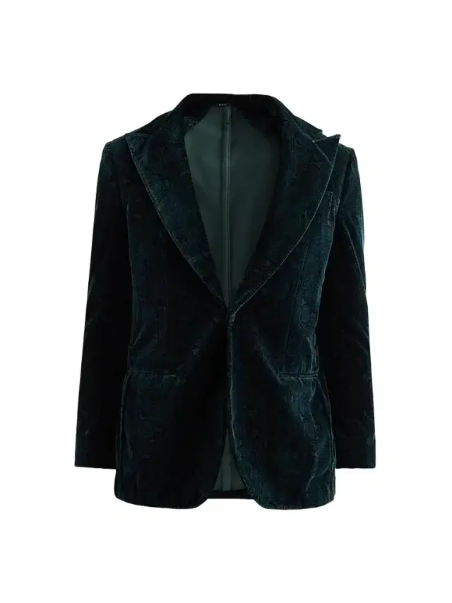 Sartorio Napoli Men's Paisley Velvet Single-Button Dinner Jacket - Dark Green
