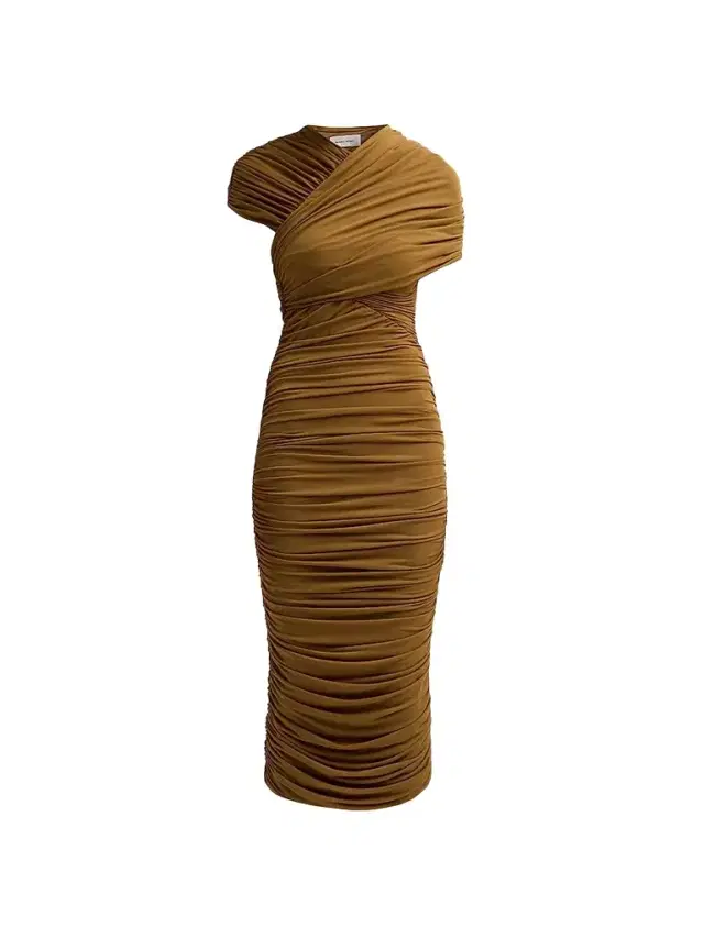 Ronny Kobo Women's Janel Ruched Midi Dress - Tapenade