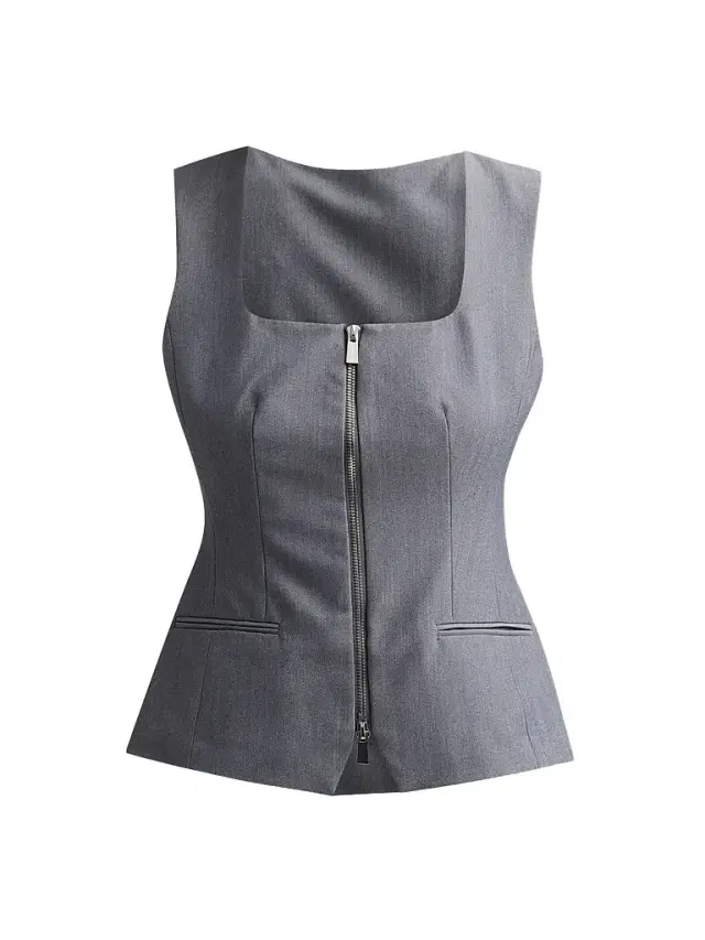 Toccin Women's Yara Melange Suiting Zip Vest - Steel