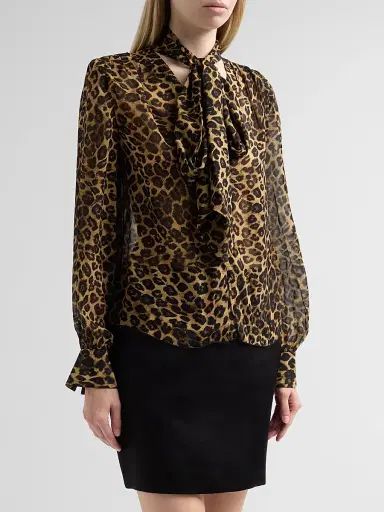 Toccin Women's Kaila Leopard Print Blouse | Thumbnail 4