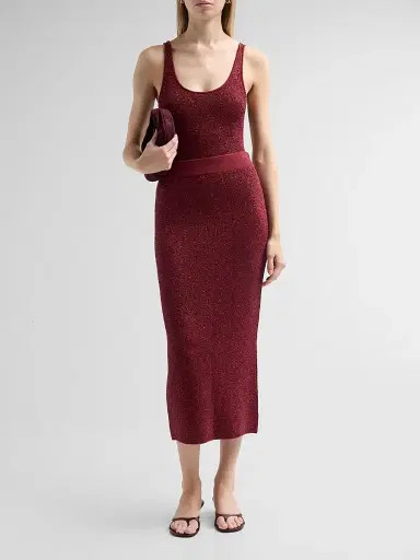 Toccin Women's Alisha Sequin Bouclé Midi Skirt | Thumbnail 2