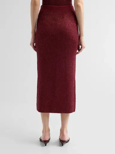 Toccin Women's Alisha Sequin Bouclé Midi Skirt | Thumbnail 3