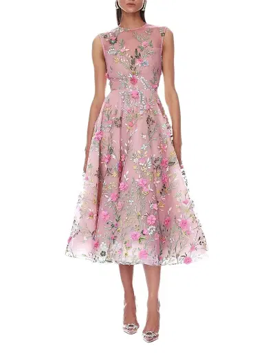 Bronx and Banco Women's Saba Blossom-Embroidered Midi Dress | Thumbnail 1