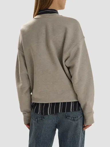Favorite Daughter Women's The Embroidery Collegiate Sweatshirt - Heather Grey Navy | Thumbnail 3