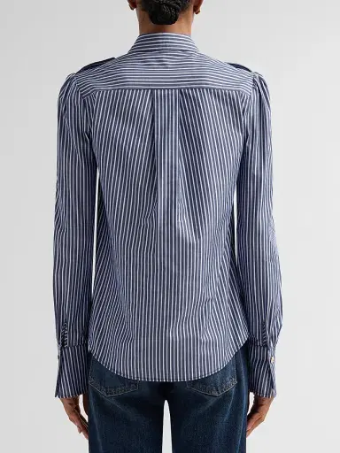 Generation Love Women's Allure Striped Poplin Button-Front Shirt - Navy Stripe | Thumbnail 3
