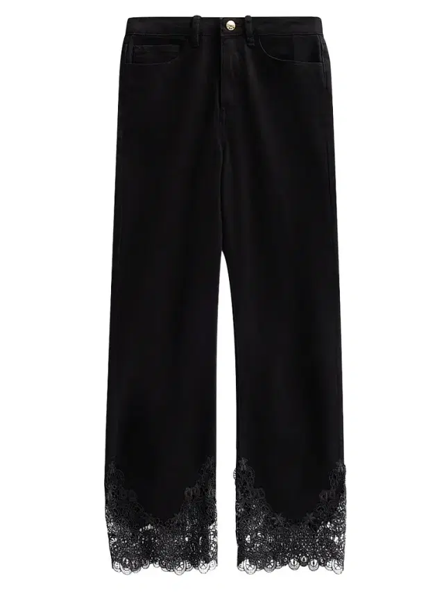 Generation Love Women's Bellatrix High-Rise Lace-Cuff Crop Jeans - Jet Black