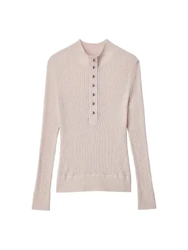 rag & bone Women's Lucy Rib-Knit Wool Henley - | Thumbnail 1