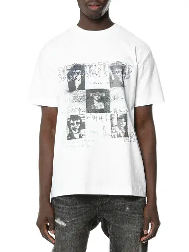 Purple Brand Men's Textured Jersey Crystal-Logo Graphic T-Shirt - White | Thumbnail 1 Purple Brand Men's Textured Jersey Crystal-Logo Graphic T-Shirt - White | Thumbnail 1