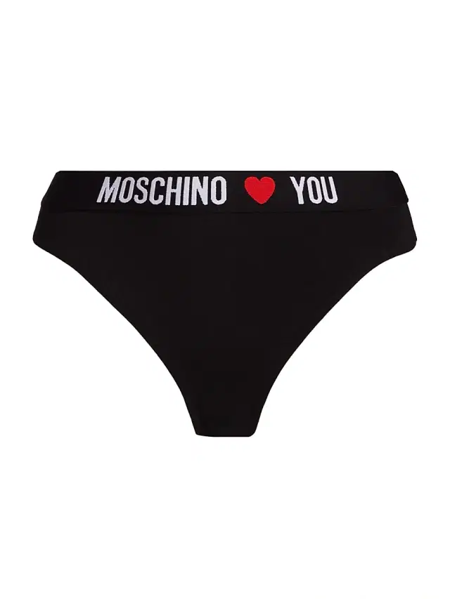 MOSCHINO Women's Logo 2-Pack Brazilian Brief - Multi Black