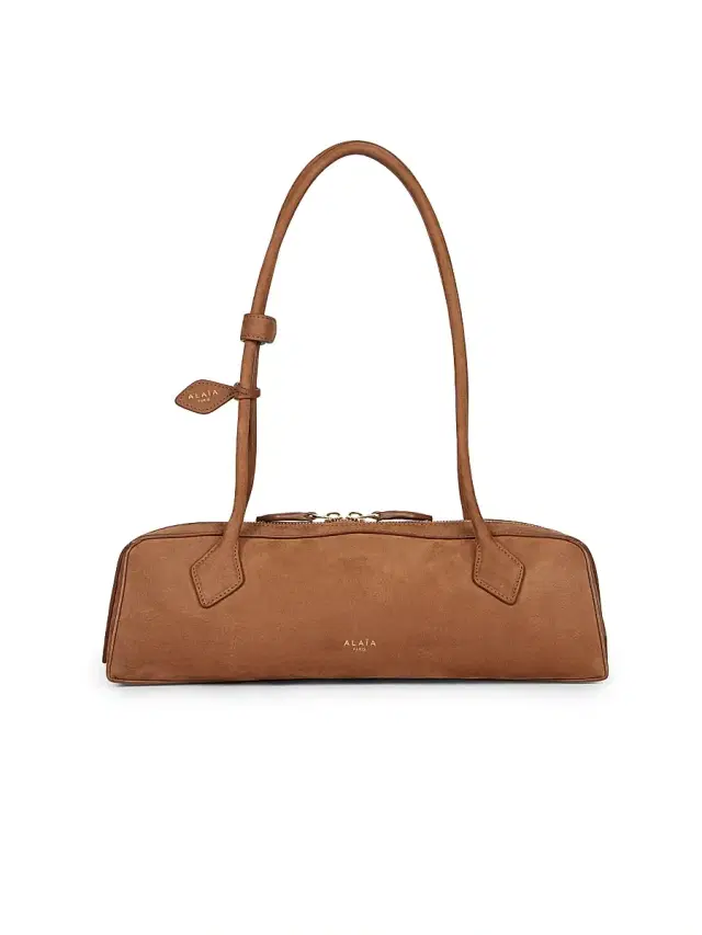 ALAIA Women's Le Teckel Leather Shoulder Bag - Terre Dombre
