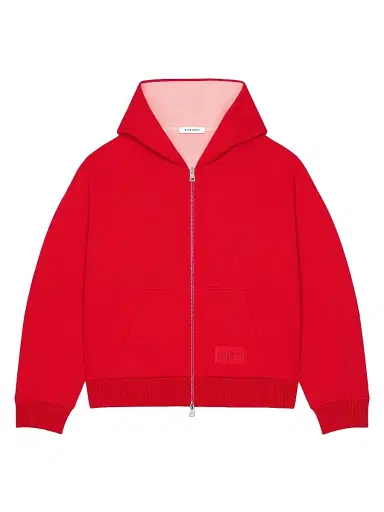 Givenchy Men's Couture Seam Zipped Hoodie in Scuba - Red Pink | Thumbnail 1