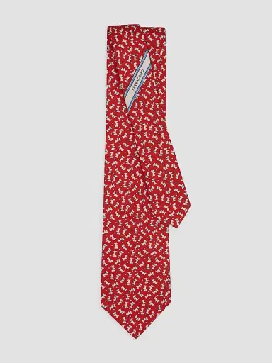 Ferragamo Men's Charlie-Print Silk Tie | Thumbnail 3