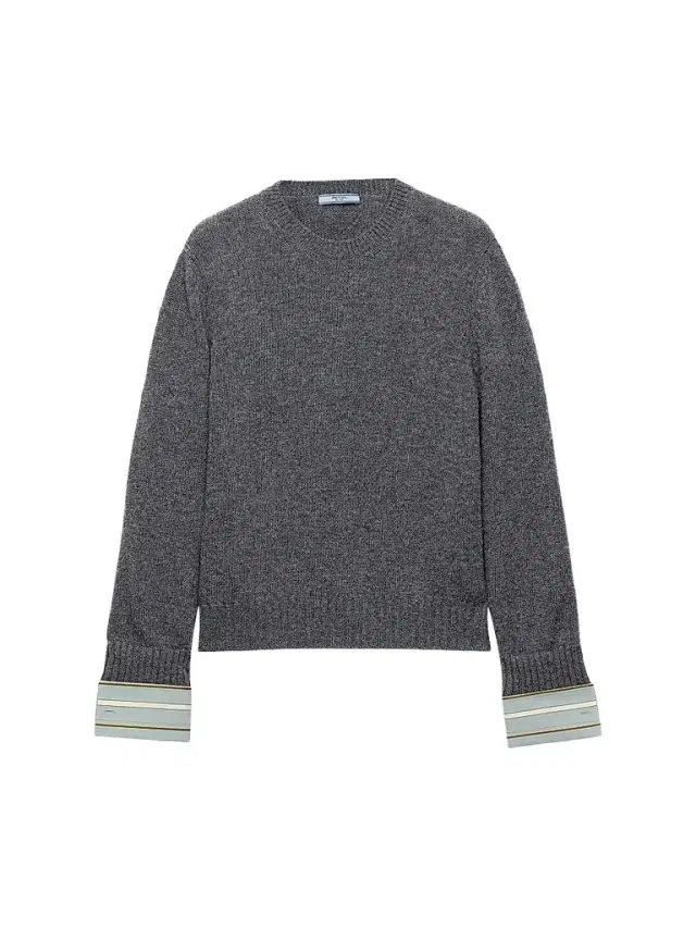 Prada Women's Wool and Cashmere Crew-Neck Sweater - Grey