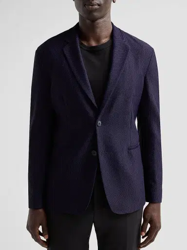 Giorgio Armani Men's Rice Stitch Two-Button Jacket - Mosto | Thumbnail 4