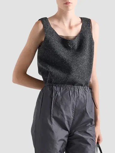 Prada Women's Shetland Wool Top - Grey - Size 6 | Thumbnail 3 Prada Women's Shetland Wool Top - Grey - Size 6 | Thumbnail 3