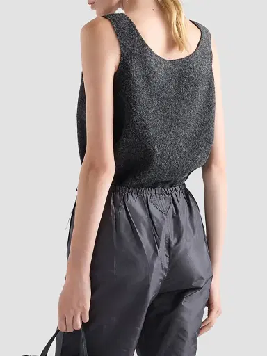 Prada Women's Shetland Wool Top - Grey - Size 6 | Thumbnail 4 Prada Women's Shetland Wool Top - Grey - Size 6 | Thumbnail 4