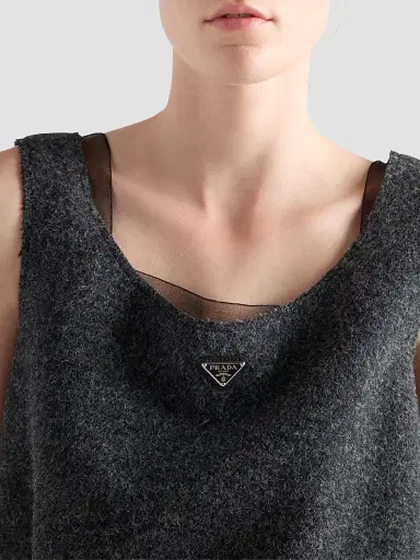 Prada Women's Shetland Wool Top - Grey - Size 6 | Thumbnail 5 Prada Women's Shetland Wool Top - Grey - Size 6 | Thumbnail 5