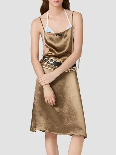 Miu Miu Women's Satin Dress - Brown - Size 4 | Thumbnail 2