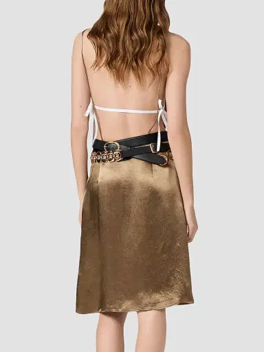 Miu Miu Women's Satin Dress - Brown - Size 4 | Thumbnail 3
