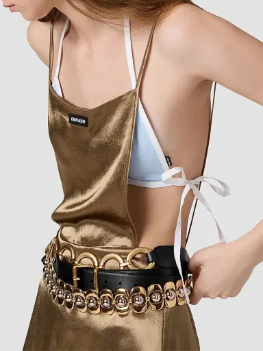 Miu Miu Women's Satin Dress - Brown - Size 4 | Thumbnail 5