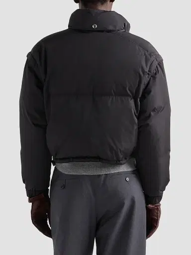 Prada Women's Lightweight Nylon Cropped Down Jacket - Black - Size 8 | Thumbnail 3 Prada Women's Lightweight Nylon Cropped Down Jacket - Black - Size 8 | Thumbnail 3