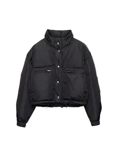 Prada Women's Lightweight Nylon Cropped Down Jacket - Black - Size 8 | Thumbnail 1 Prada Women's Lightweight Nylon Cropped Down Jacket - Black - Size 8 | Thumbnail 1