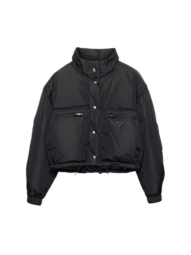Prada Women's Lightweight Nylon Cropped Down Jacket - Black