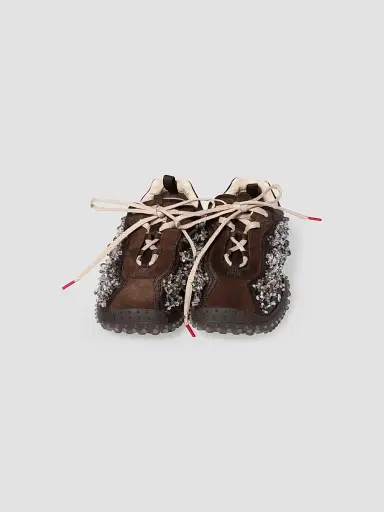 Miu Miu Women's Bubble Embroidered Technical Fabric and Suede Sneakers - Brown - Size 6 | Thumbnail 3 Miu Miu Women's Bubble Embroidered Technical Fabric and Suede Sneakers - Brown - Size 6 | Thumbnail 3