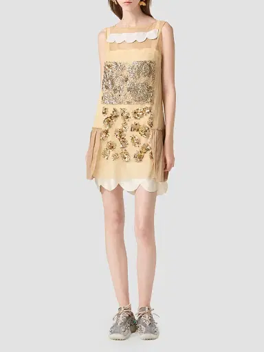 Miu Miu Women's Embellished Tulle Dress | Thumbnail 2