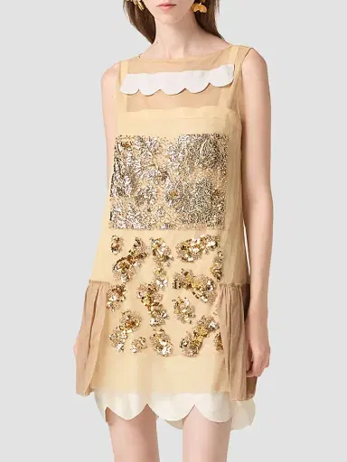 Miu Miu Women's Embellished Tulle Dress | Thumbnail 3