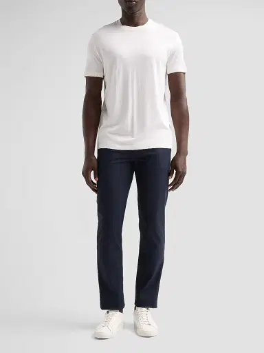 Isaia Men's Pelleovo Silk-Cotton Crewneck T-Shirt - Open White | Thumbnail 2