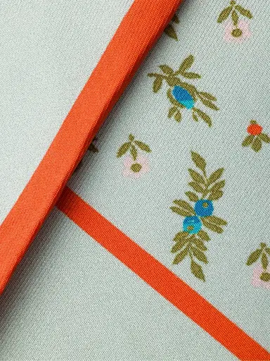Prada Women's Printed Silk Twill Skinny Scarf | Thumbnail 4 Prada Women's Printed Silk Twill Skinny Scarf | Thumbnail 4