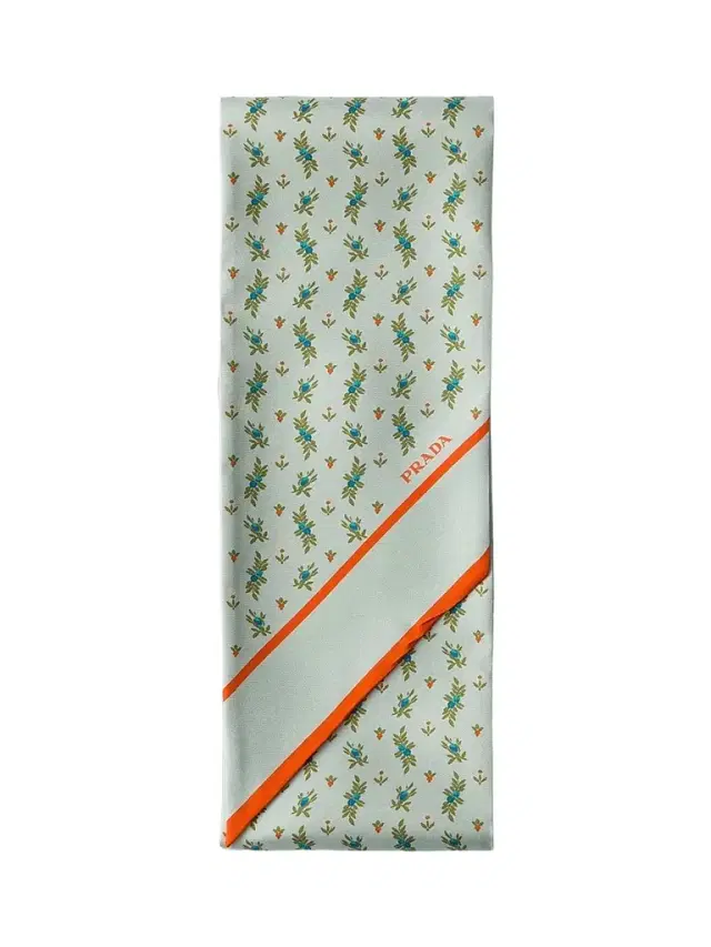 Prada Women's Printed Silk Twill Skinny Scarf - Green